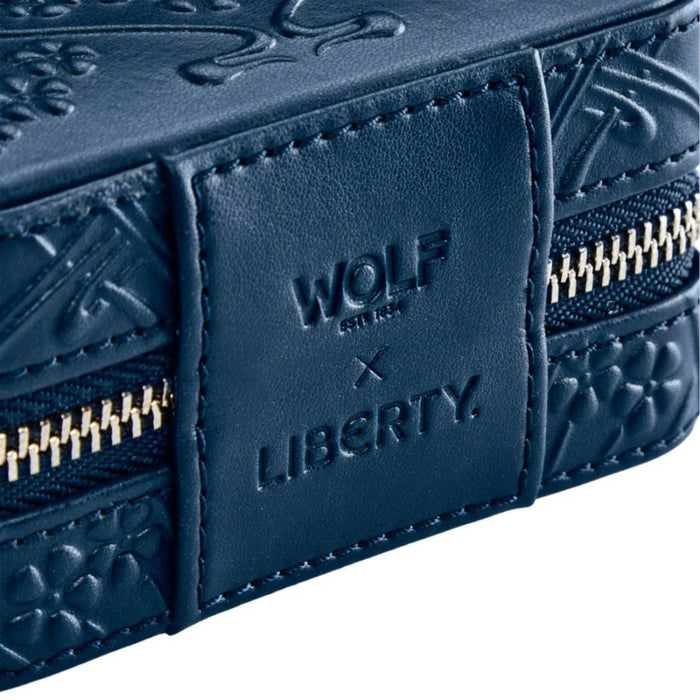 WOLF X LIBERTY All Over Ianthe Navy Small Jewelry Zip Case 381317