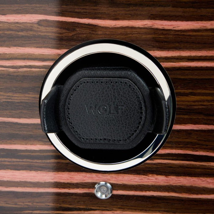 Wolf Roadster Black Pebble Vegan Leather 12 Piece Watch Winder Cabinet 478656