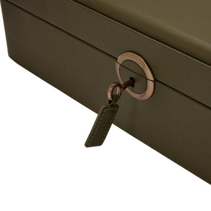 Wolf Earth 5 Piece Olive Apple Leather Watch Box with Storage 190941