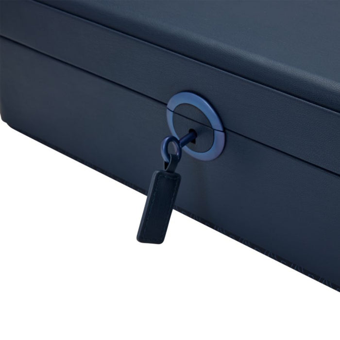 Wolf Earth 5 Piece Midnight Blue Apple Leather Watch Box with Storage 190917