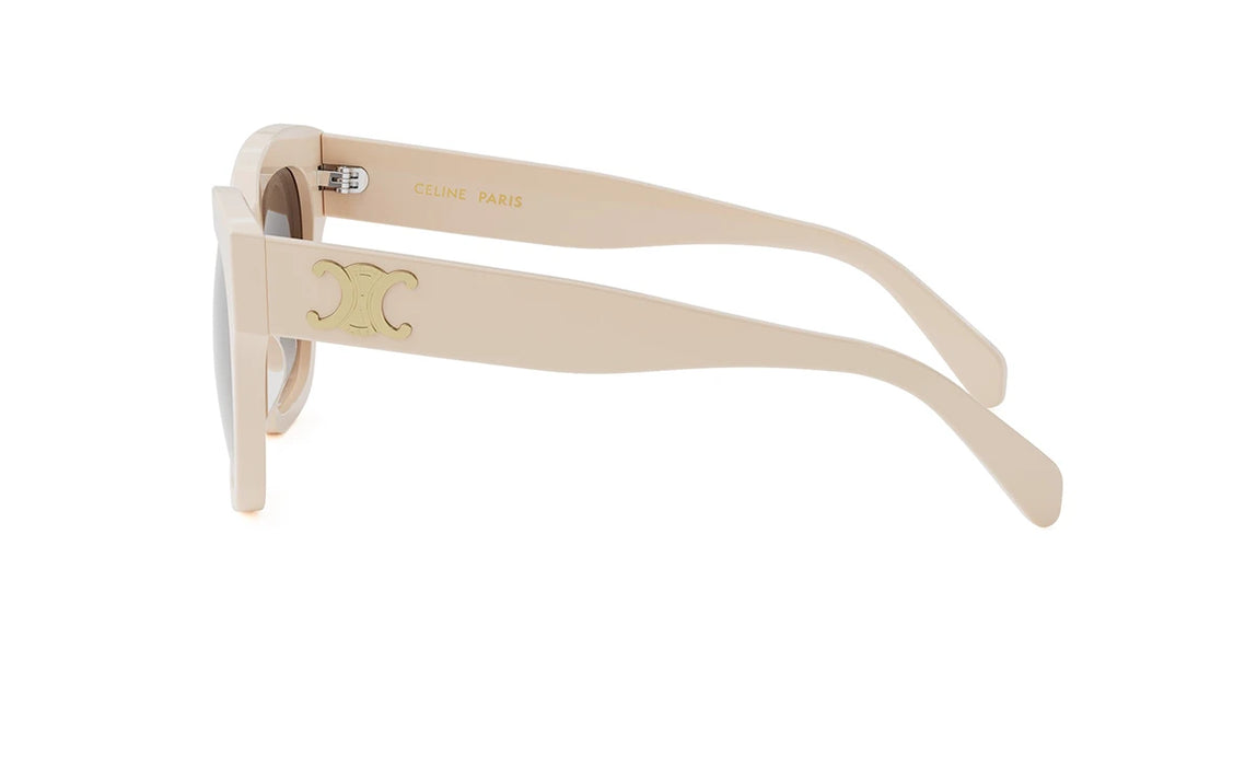 Celine TRIOMPHE CL40253I 25F Shiny White/Gradient Brown Geometric Women's Sunglasses.
