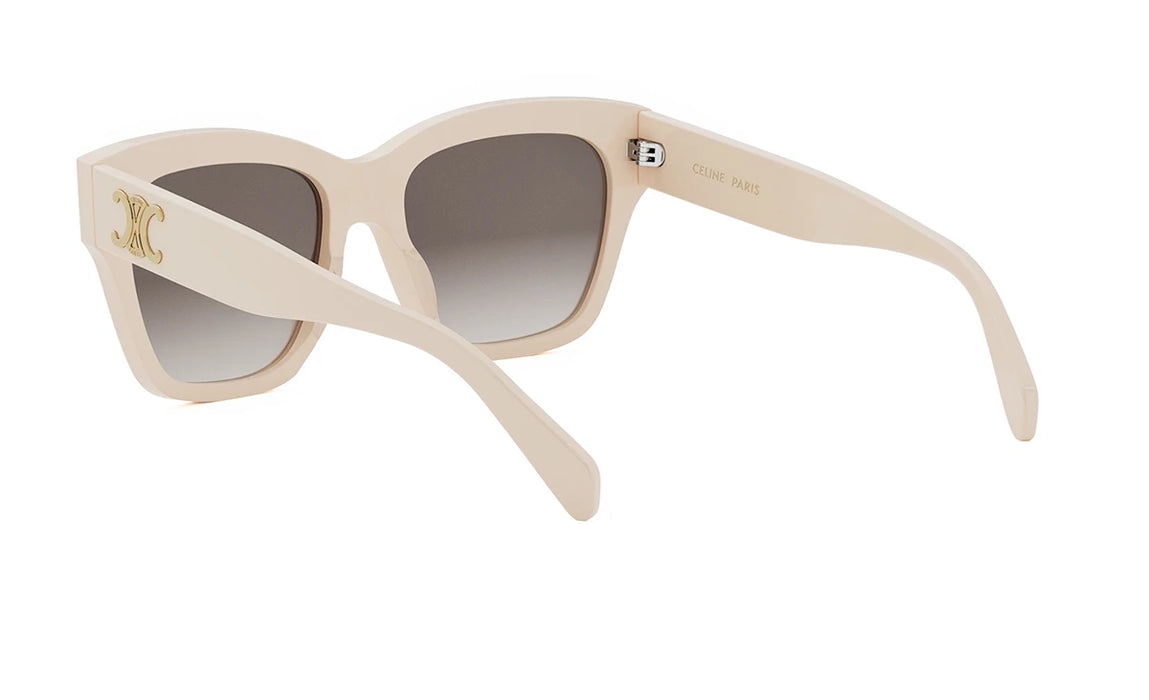Celine TRIOMPHE CL40253I 25F Shiny White/Gradient Brown Geometric Women's Sunglasses.