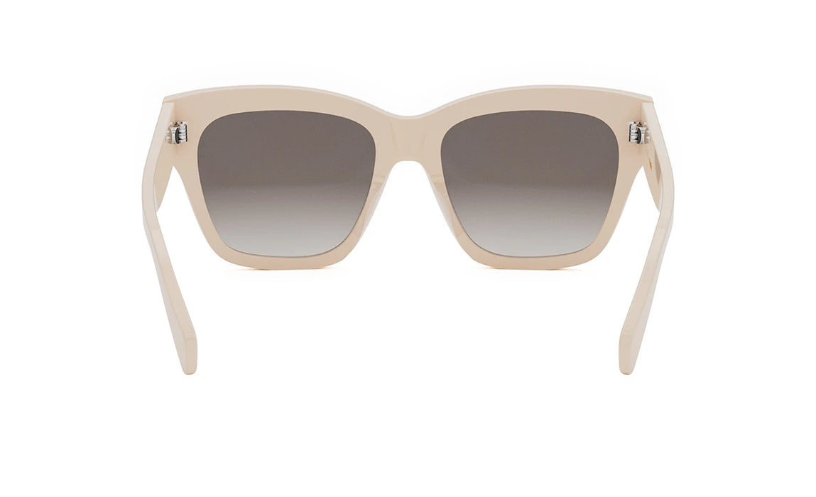 Celine TRIOMPHE CL40253I 25F Shiny White/Gradient Brown Geometric Women's Sunglasses.