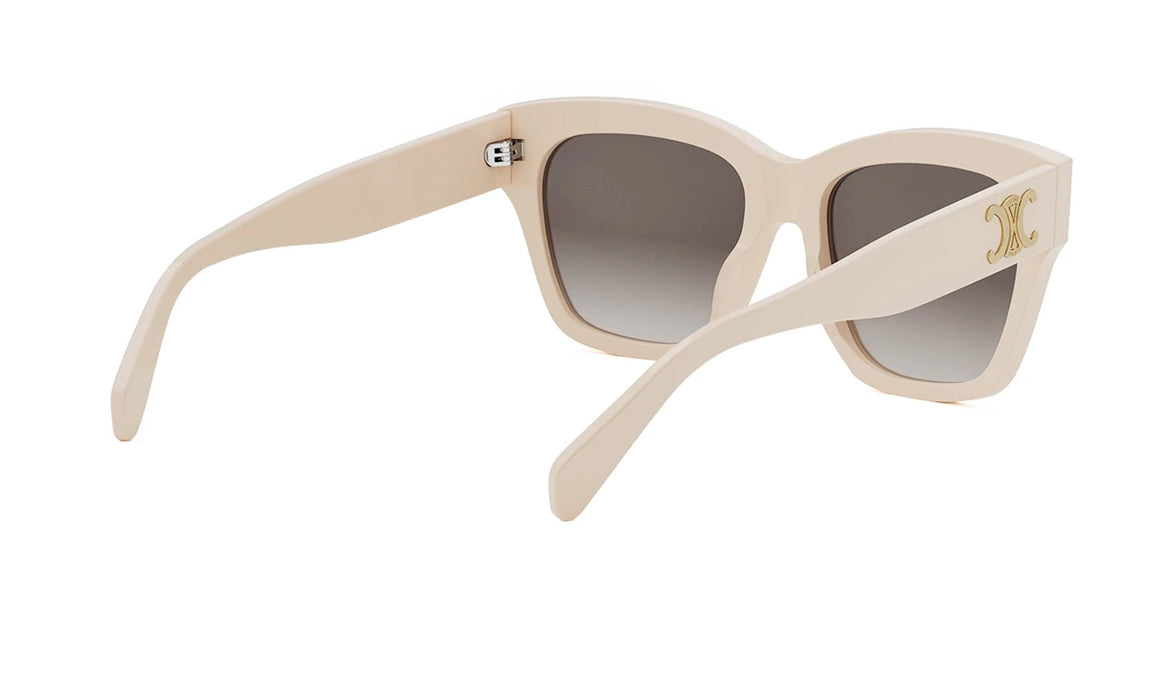 Celine TRIOMPHE CL40253I 25F Shiny White/Gradient Brown Geometric Women's Sunglasses.