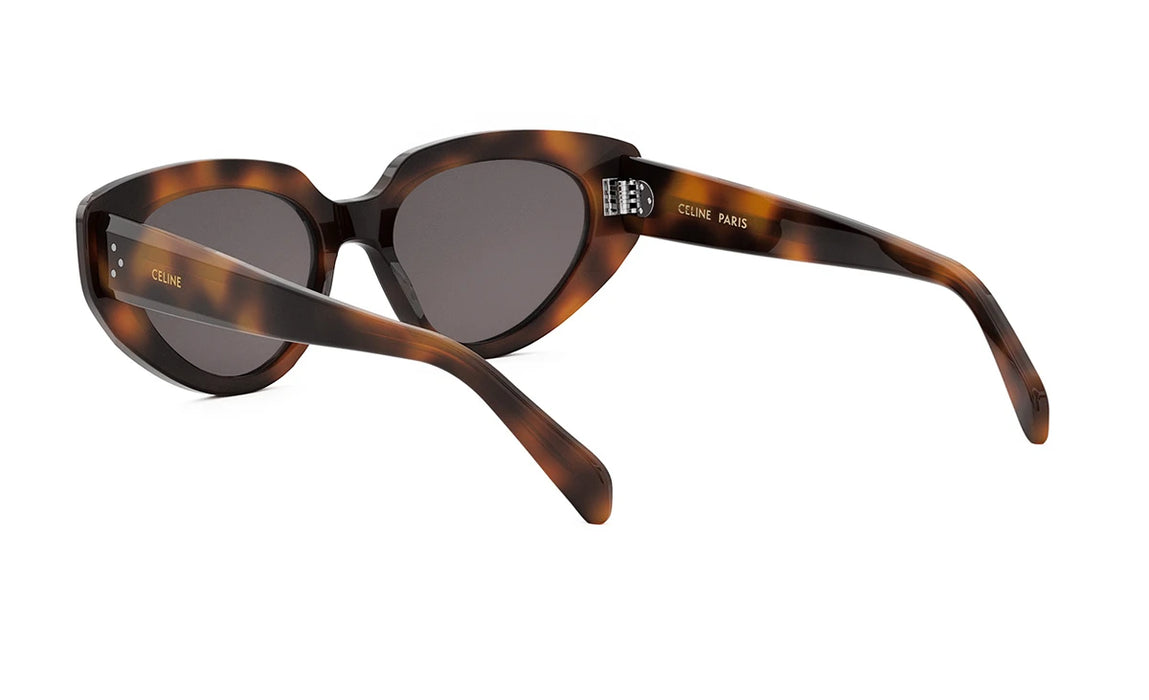 Celine 3 Dots CL40286I 53A Shiny Havana/Grey Cat eye Women's Sunglasses
