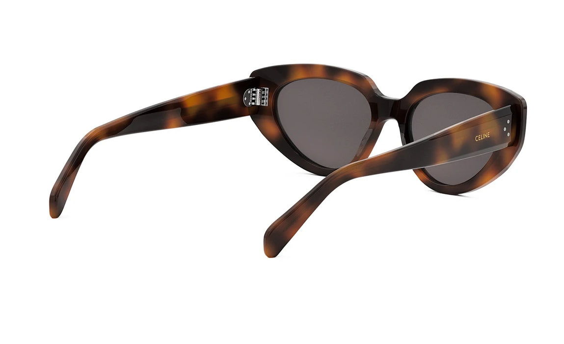 Celine 3 Dots CL40286I 53A Shiny Havana/Grey Cat eye Women's Sunglasses
