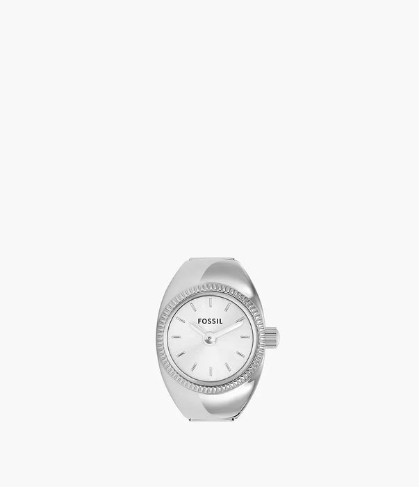 Fossil Ring Watch White Stainless Steel Women Watch Es5245_3