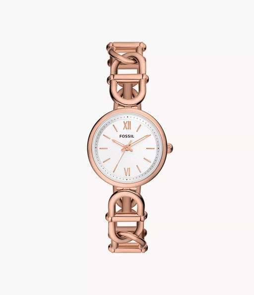 Fossil Carlie Signature Chain White Stainless Steel Women Watch Es5273_1
