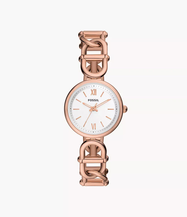 Fossil Carlie Signature Chain White Stainless Steel Women Watch Es5273_1