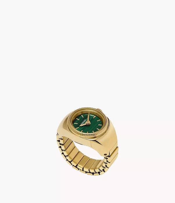 Fossil Watch Ring Green Stainless Steel Women Watch Es5308_1
