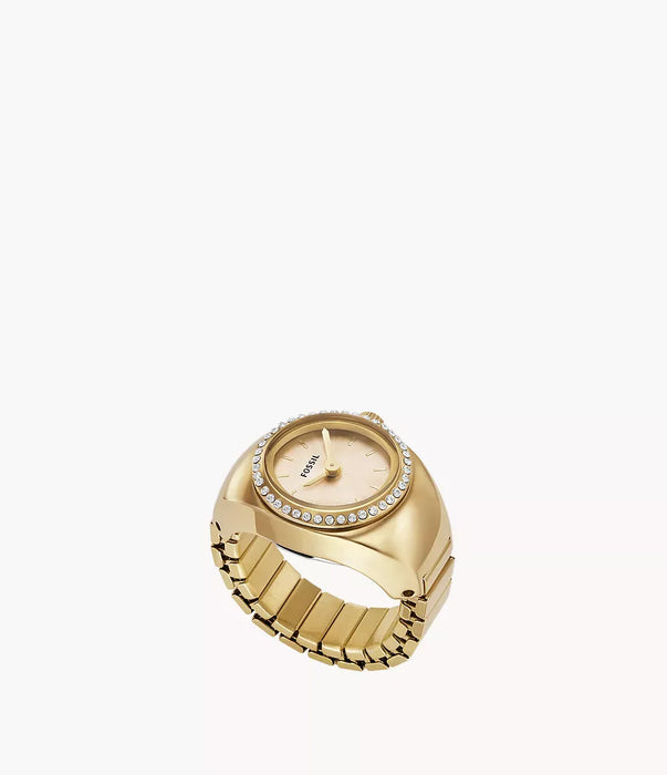 Fossil Watch Ring Gold Stainless Steel Women Watch Es5319_1