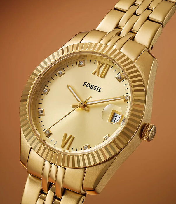 Fossil Scarlette Gold Stainless Steel Women Watch Es5338_5