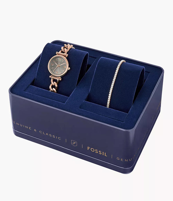 Fossil Gift Set Gray Stainless Steel Women Watch Es5378Set_6
