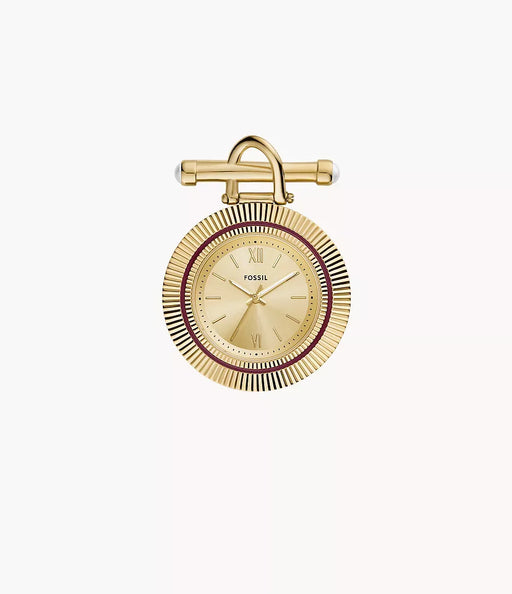 Fossil Brooch Gold Stainless Steel Women Watch Es5384_1