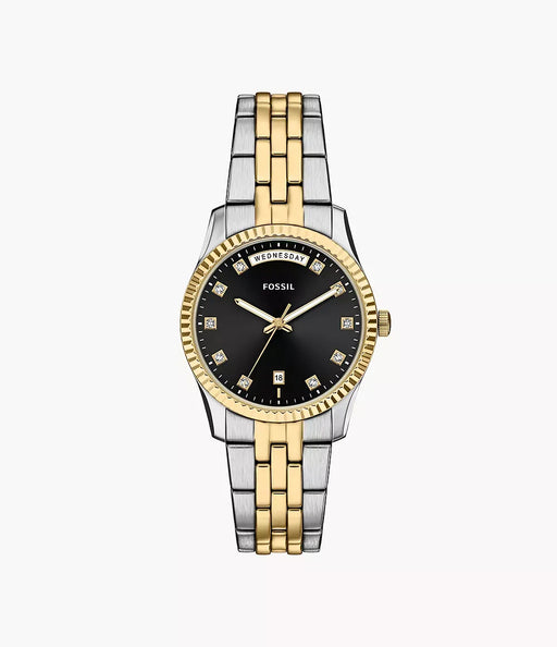 Fossil Scarlette Black Stainless Steel Women Watch Es5458_1