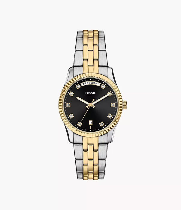 Fossil Scarlette Black Stainless Steel Women Watch Es5458_1