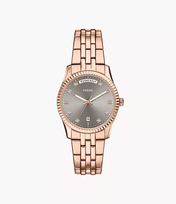 Fossil Scarlette Gray Stainless Steel Women Watch Es5459_1
