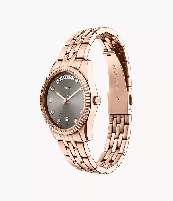 Fossil Scarlette Gray Stainless Steel Women Watch Es5459_7