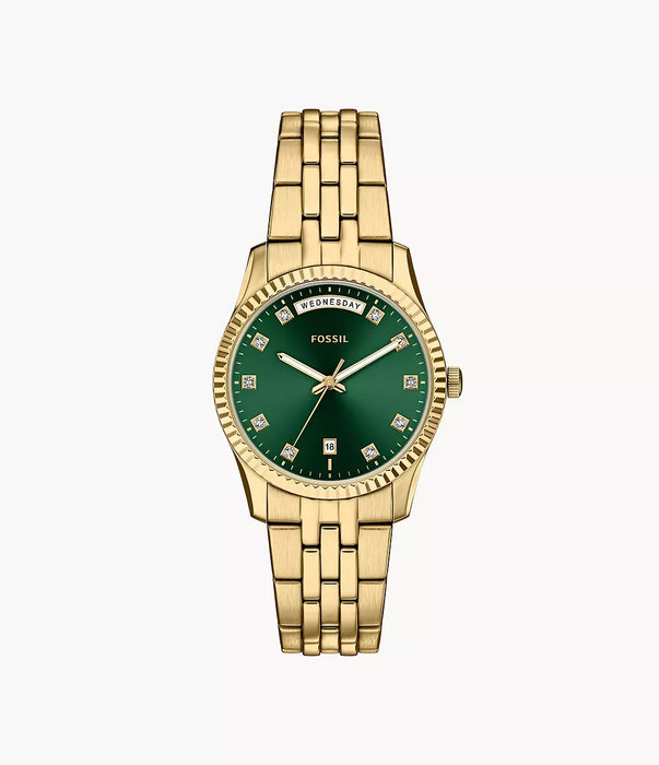 Fossil Scarlette Green Stainless Steel Women Watch Es5460_1