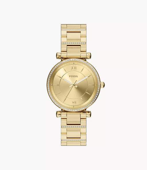 Fossil Carlie Gold Stainless Steel Women Watch Es5465_1