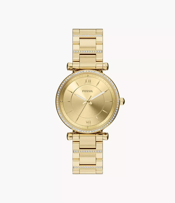 Fossil Carlie Gold Stainless Steel Women Watch Es5465_1