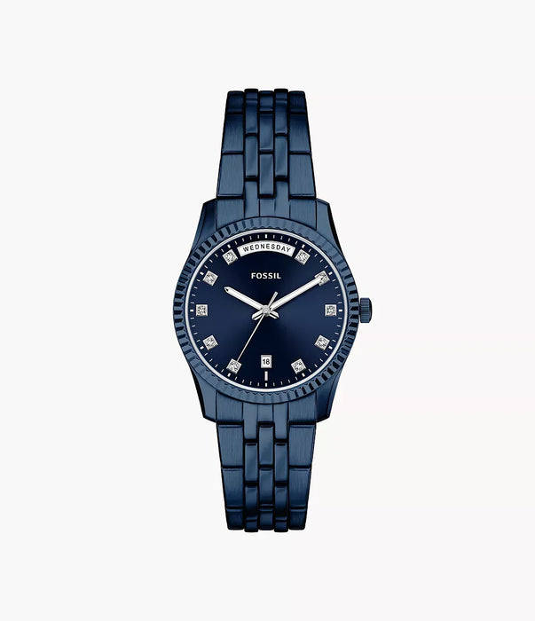 Fossil Scarlette Blue Stainless Steel Women Watch Es5476_1