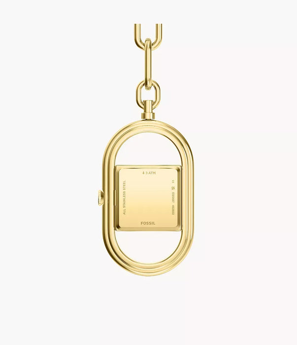 Fossil Watch Bag Charm Gold Alloy Women Watch Es5487_3