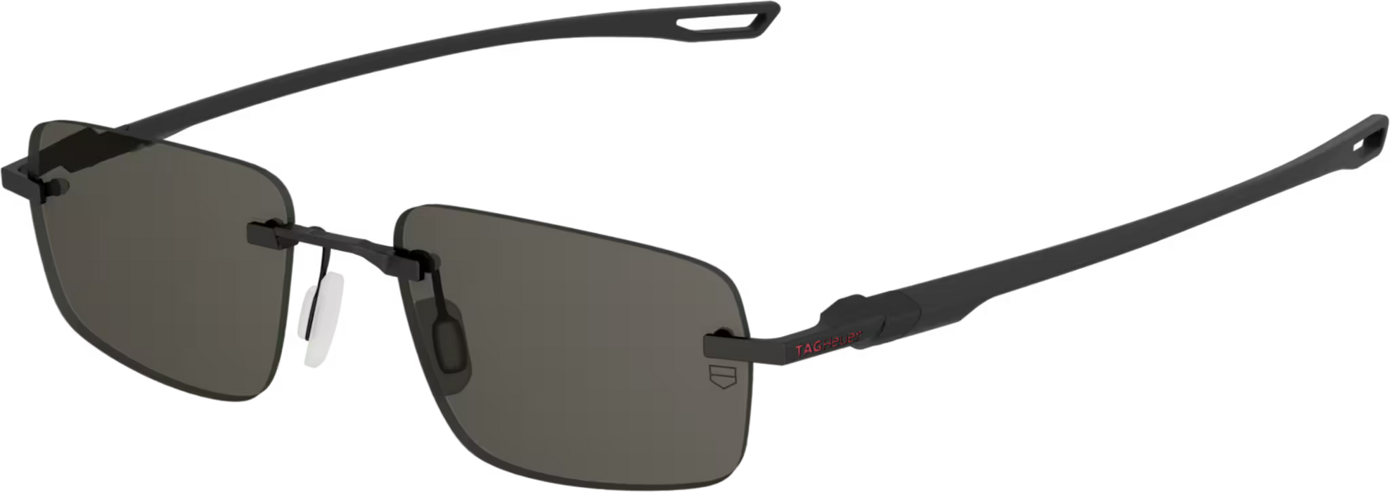 TAG Heuer Mini Vingt-Sept Tarmac Grey Rimless Rectangular Men's Sunglasses