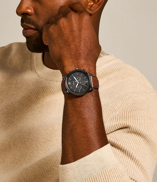 Fossil Smoked Amber Gray Stainless Steel Men Watch Fs5512_2