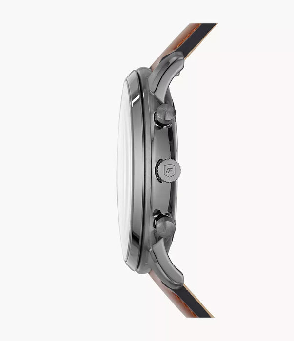 Fossil Smoked Amber Gray Stainless Steel Men Watch Fs5512_4