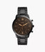 Fossil Amber Crystal Black Stainless Steel Men Watch Fs5525_1