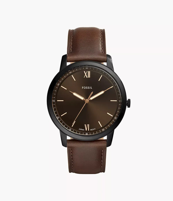 Fossil Amber Crystal Black Stainless Steel Men Watch Fs5551_1