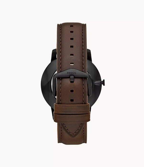 Fossil Amber Crystal Black Stainless Steel Men Watch Fs5551_3