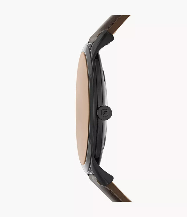 Fossil Amber Crystal Black Stainless Steel Men Watch Fs5551_4
