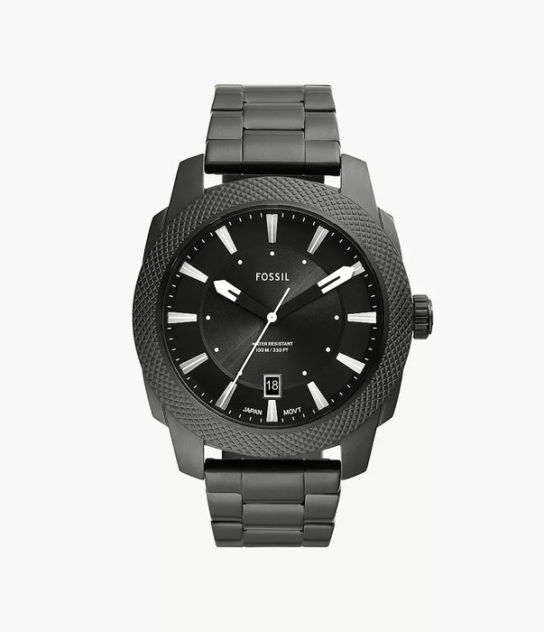 Fossil Machine Black Stainless Steel Men Watch Fs5970_1