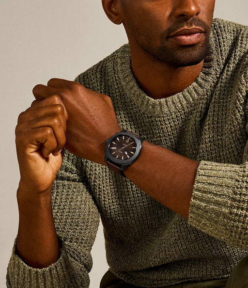 Fossil Machine Black Stainless Steel Men Watch Fs5972_2