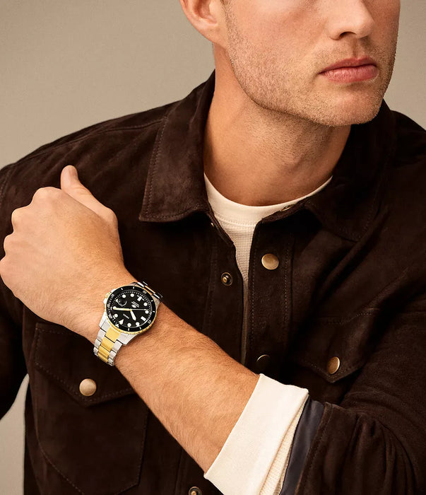 Fossil Core Black Stainless Steel Men Watch Fs6031_2