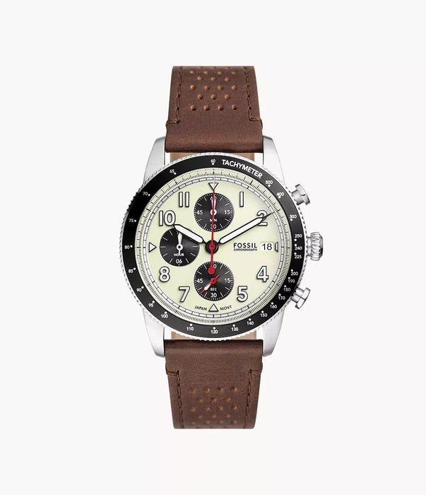 Fossil Sport Tourer Cream Stainless Steel Men Watch Fs6042_1