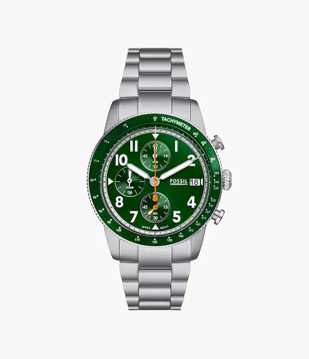 Fossil Sport Tourer Green Stainless Steel Men Watch Fs6048_1