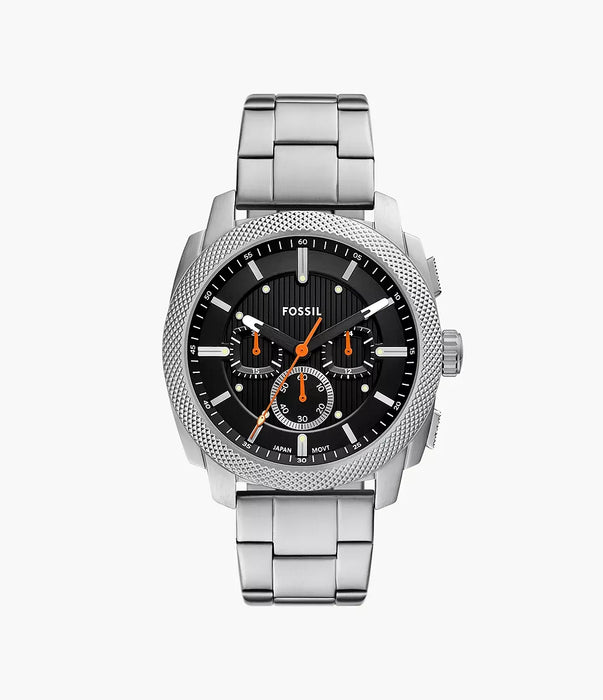 Fossil Machine Black Stainless Steel Men Watch Fs6095_1
