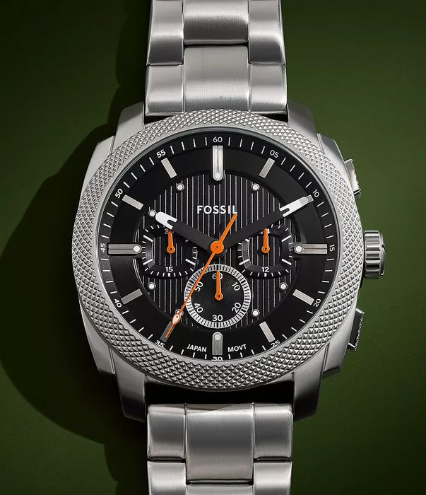 Fossil Machine Black Stainless Steel Men Watch Fs6095_5