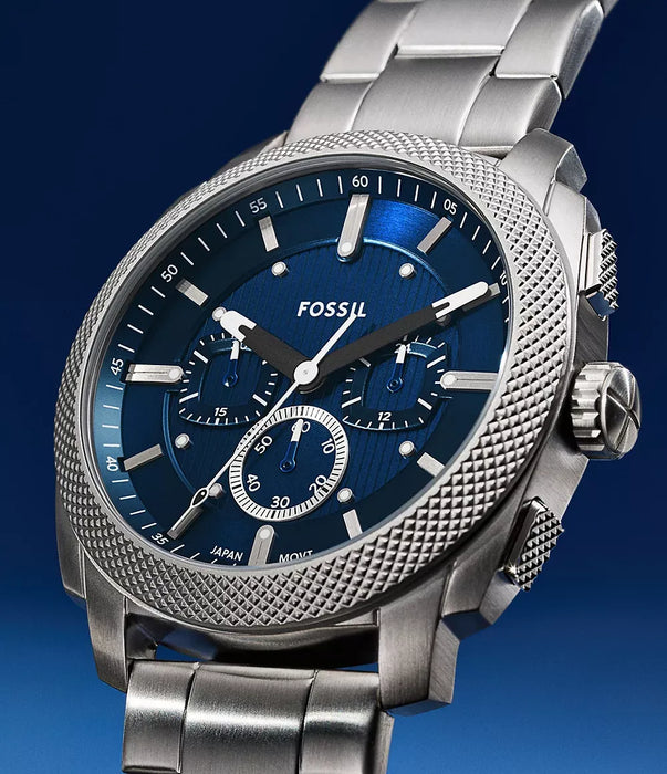 Fossil Machine Blue Stainless Steel Men Watch Fs6096_5