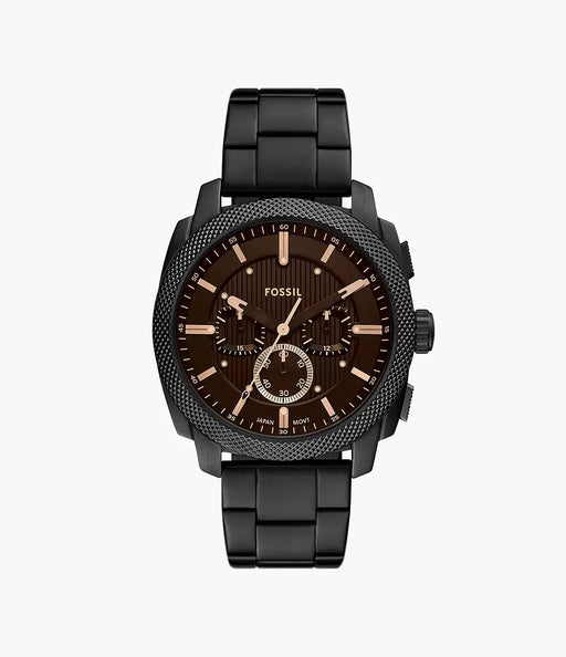 Fossil Machine Black Stainless Steel Men Watch Fs6097_1
