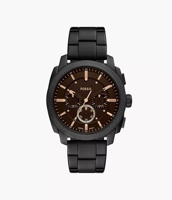 Fossil Machine Black Stainless Steel Men Watch Fs6097_1