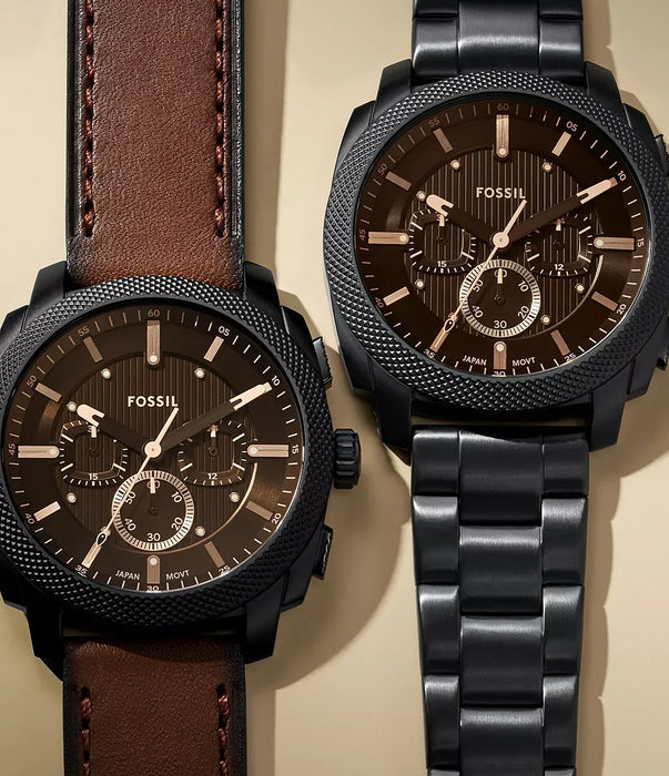 Fossil Machine Black Stainless Steel Men Watch Fs6101_5