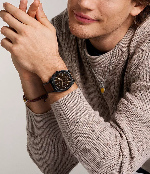 Fossil Everett Black Stainless Steel Men Watch Fs6108_2