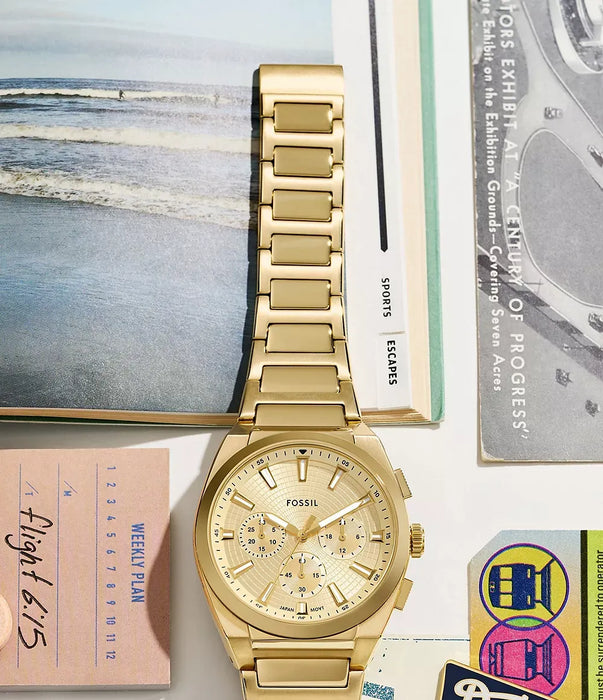 Fossil Everett Gold Stainless Steel Men Watch Fs6119_5