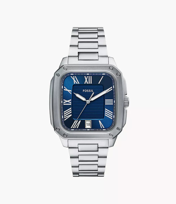 Fossil Crosby Blue Stainless Steel Men Watch Fs6121_1