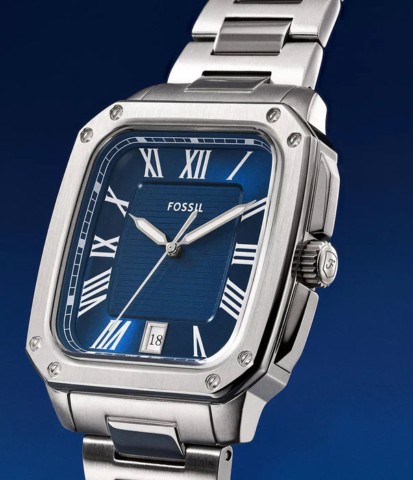 Fossil Crosby Blue Stainless Steel Men Watch Fs6121_5