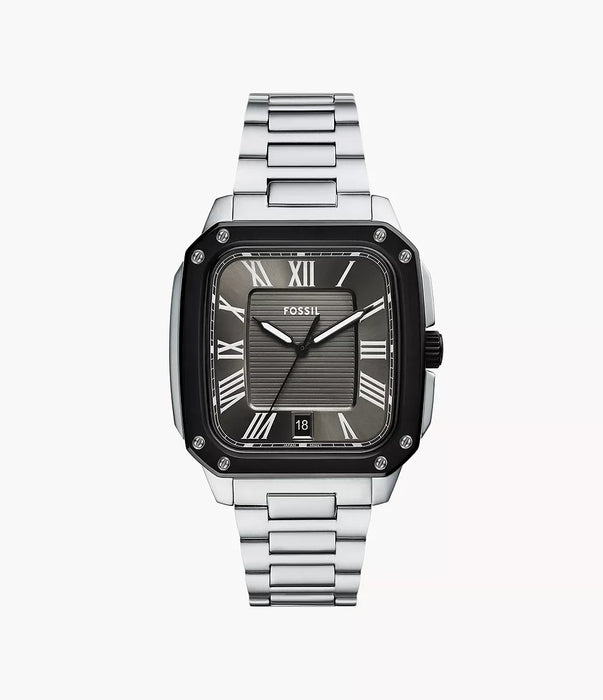 Fossil Crosby Gray Stainless Steel Men Watch Fs6122_1